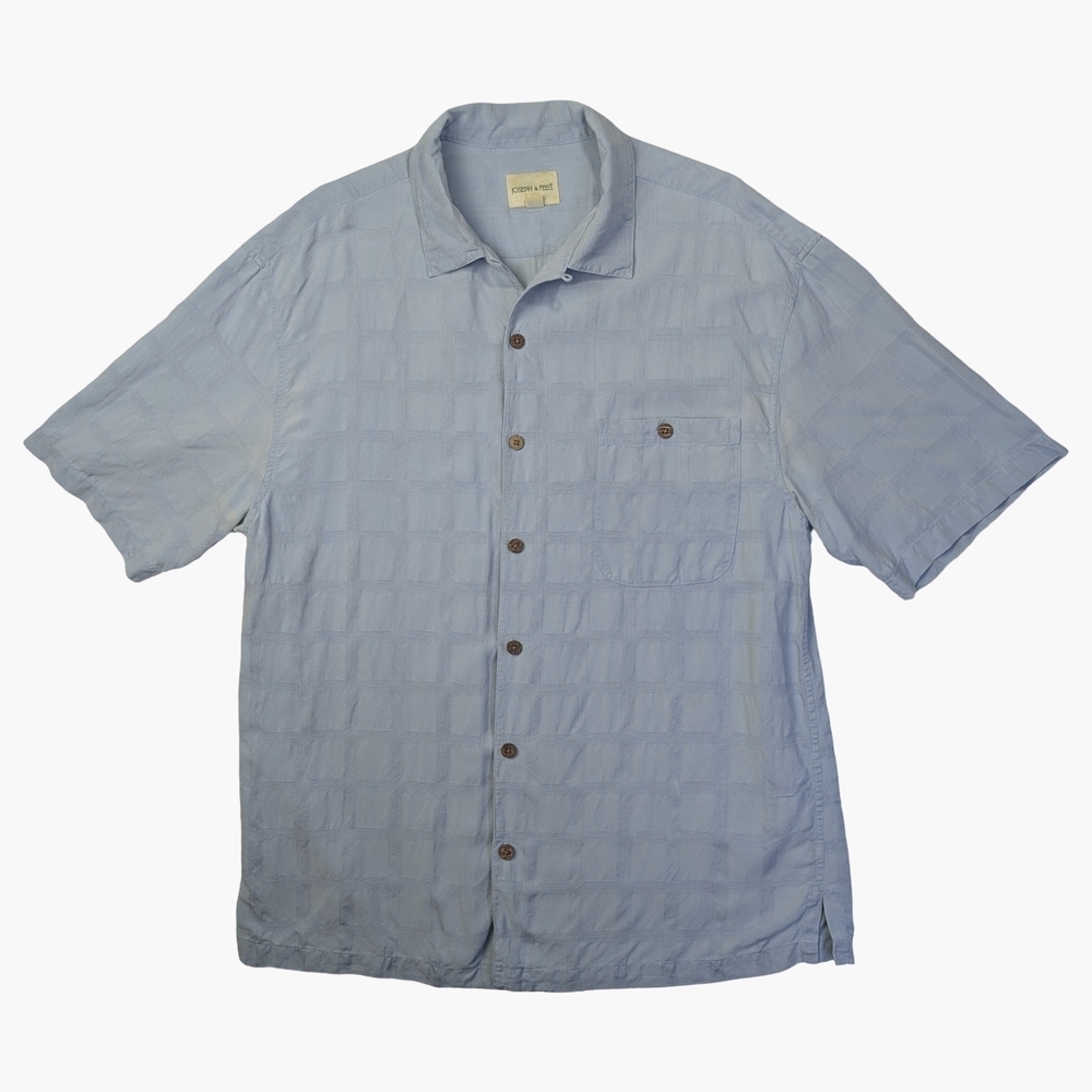 Joseph & Feiss 100% Silk Button Down Shirt With Coconut Buttons | Men's XL
